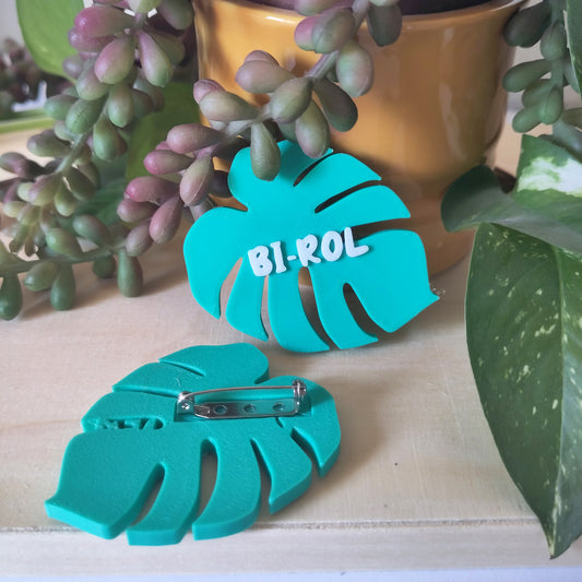 Monstera Bi-ROL PIN - Swing dance role indicator