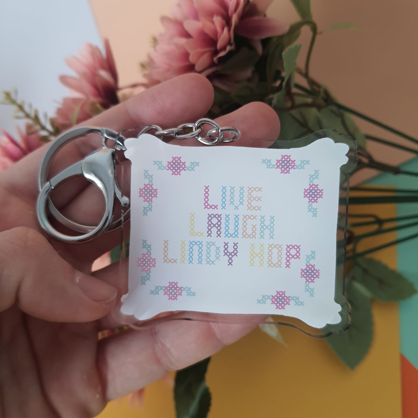 Live laugh lindy hop Acrylic keychain