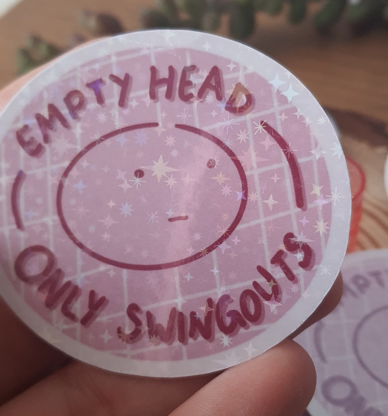 Empty head, only swing out Holographic Sticker